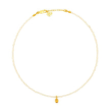 Load image into Gallery viewer, Una Single Citrine Charm and Pearl Necklace
