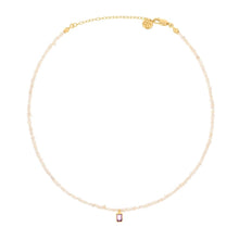 Load image into Gallery viewer, Una Rectangular Amethyst Charm and Pearl Necklace