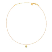 Load image into Gallery viewer, Una Single Peridot Charm and Pearl Necklace