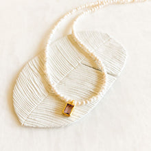 Load image into Gallery viewer, Una Rectangular Amethyst Charm and Pearl Necklace