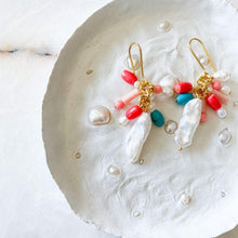 Load image into Gallery viewer, Vila Pearl & Coral Earrings