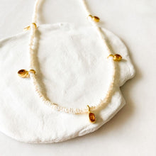 Load image into Gallery viewer, Vivi Citrine Charm and Pearl Necklace
