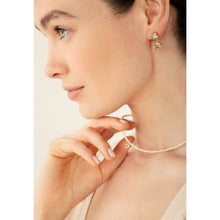 Load image into Gallery viewer, Una Square Topaz Charm and Pearl Necklace