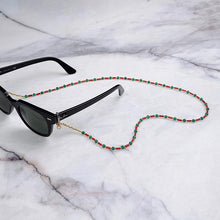 Load image into Gallery viewer, Carly Coral & Jade Eyeglass Chain