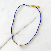 Load image into Gallery viewer, Emma Natural Pearl Lapis Lazuli Necklace