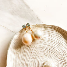 Load image into Gallery viewer, Just Like Magic Blue Topaz Baroque Pearl Earrings