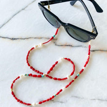 Load image into Gallery viewer, Levi Coral & Turquoise & Pearl Eyeglass Chain
