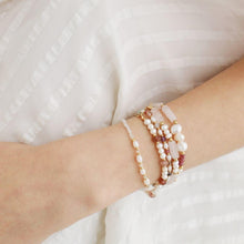 Load image into Gallery viewer, Loretta Natural Pearl Rose Quartz Bracelet