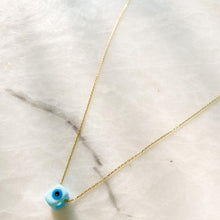 Load image into Gallery viewer, Nile Silver Chain Necklace | 0.5 cm Evil Eye Bead