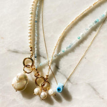 Load image into Gallery viewer, Nile Silver Chain Necklace | 0.5 cm Evil Eye Bead