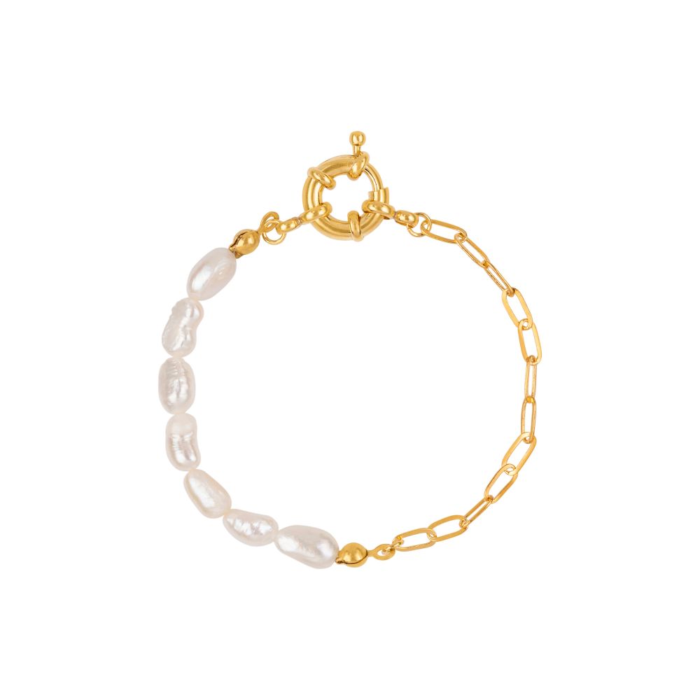 Agnes Natural Pearl Chain Bracelet