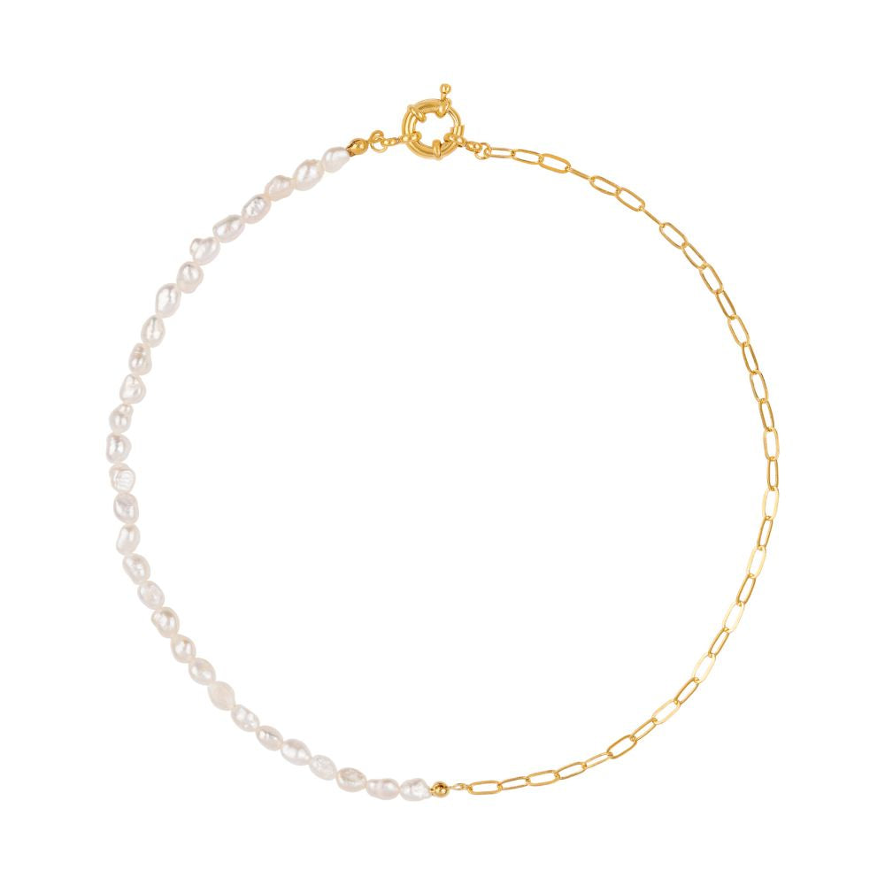 Agnes Natural Pearl Chain Necklace