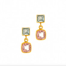 Load image into Gallery viewer, Blue Moon Topaz &amp; Morganite Earrings I Limited Edition
