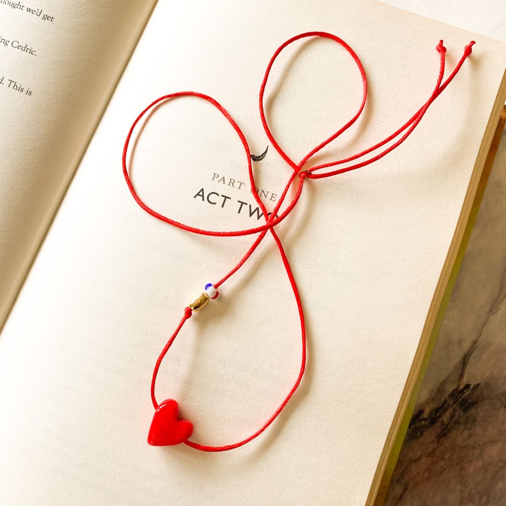 Red String No.3 Heart Necklace