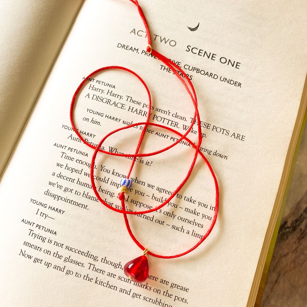 Red String No.4 Pomegranate Seed Necklace
