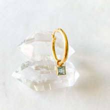 Load image into Gallery viewer, Empath Square Blue Topaz Earring Charm
