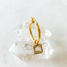 Load image into Gallery viewer, Harmonious Square Green Amethyst Earring Charm
