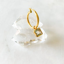 Load image into Gallery viewer, Harmonious Square Green Amethyst Earring Charm
