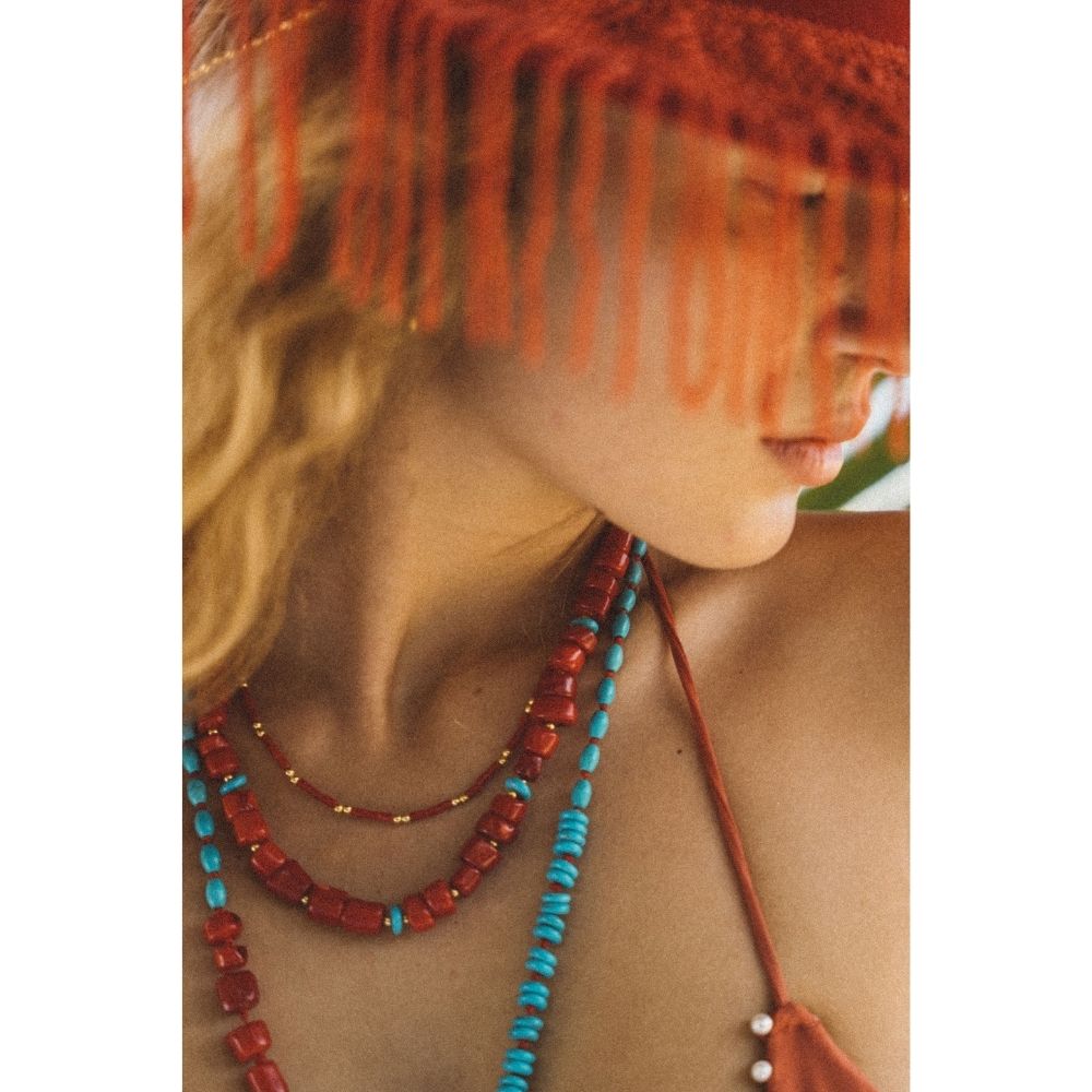 Bonfire Coral & Turquoise Necklace