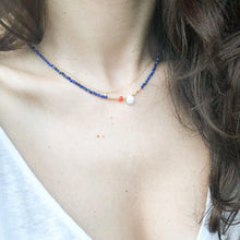 Load image into Gallery viewer, Emma Natural Pearl Lapis Lazuli Necklace
