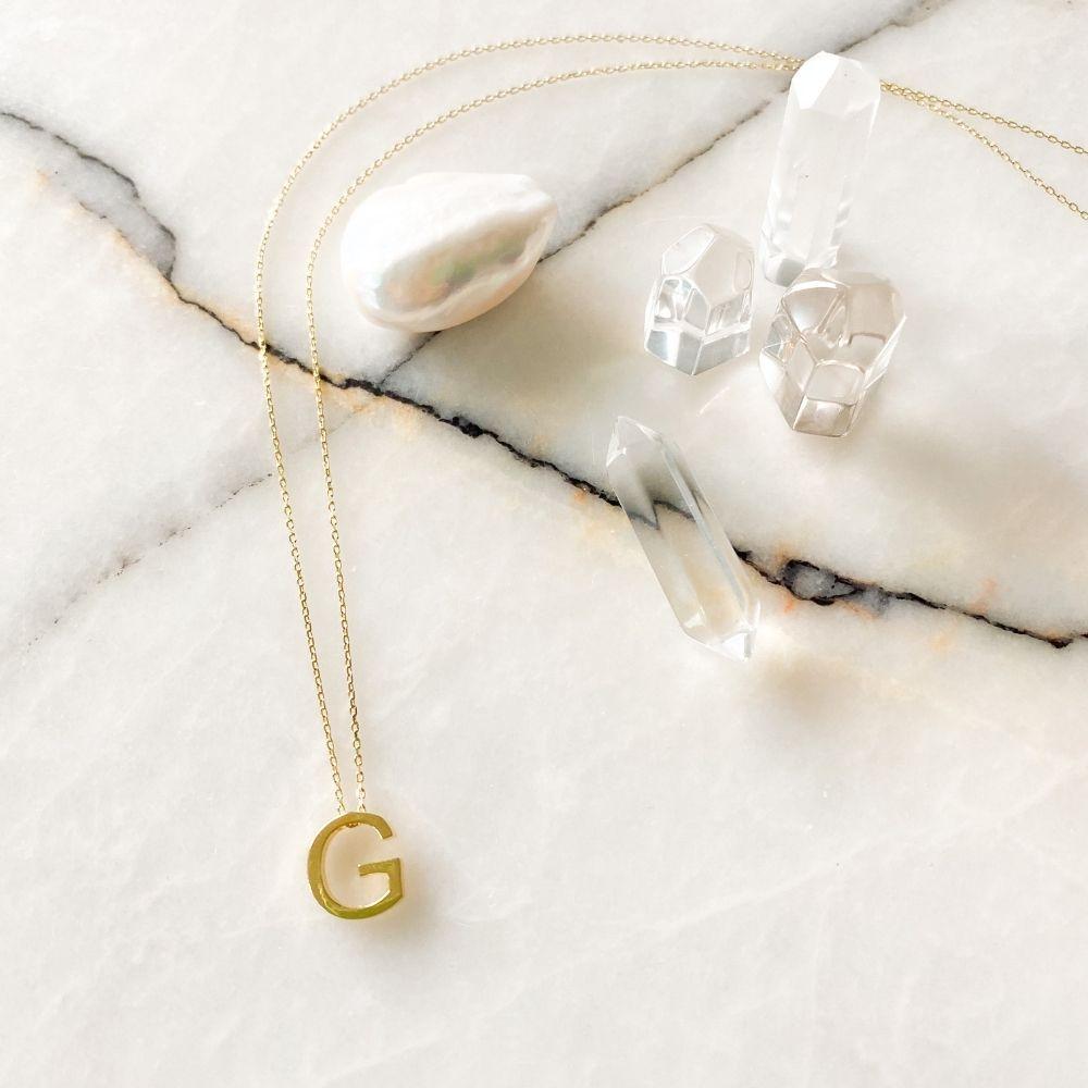 Alphabet Silver Chain Necklace | G