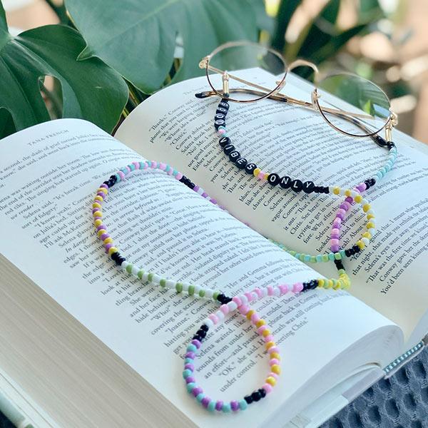 Personalised Good Vibes Only Eyeglass Chain