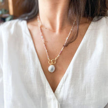 Load image into Gallery viewer, Isabelle Natural Stone &amp; Baroque Pearl Necklace | Double Trouble Collection

