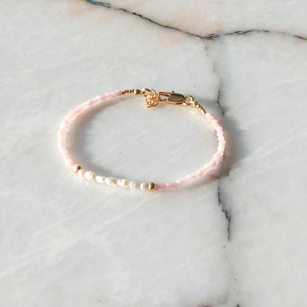 Letitia Natural Pearl Pink Opal Bracelet