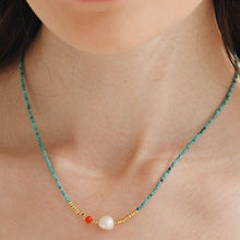 Load image into Gallery viewer, Medi Natural Pearl Turquoise Necklace
