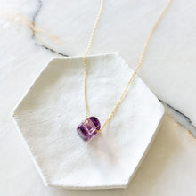 Load image into Gallery viewer, Nile Silver Chain Necklace | Purple Bead
