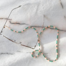 Load image into Gallery viewer, Mylene Coral &amp; Crystal Eyeglass Chain
