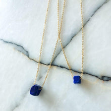 Load image into Gallery viewer, Nile Silver Chain Necklace | Cobalt Blue Bead
