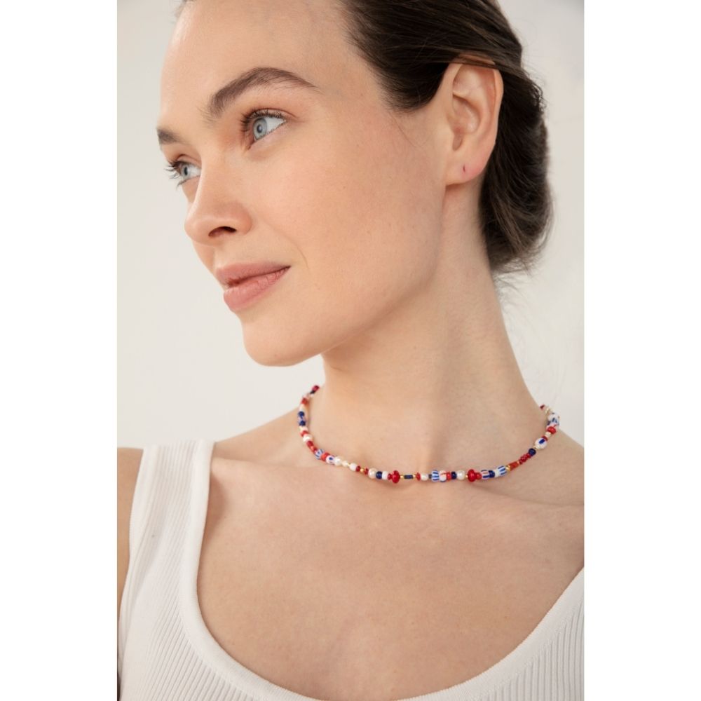 Oi, captain! Coral, Lapis & Pearl Necklace