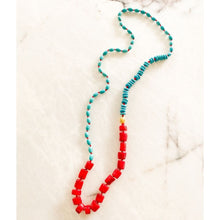 Load image into Gallery viewer, Pirate&#39;s Luck Coral &amp; Turquoise Necklace
