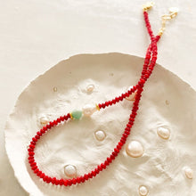 Load image into Gallery viewer, Seaside Coral, Amazonite &amp; Pearl Necklace
