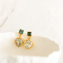 Load image into Gallery viewer, Secret Kiss Tourmaline &amp; Green Amethyst Earrings I Limited Edition
