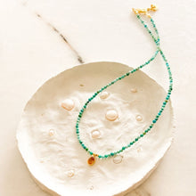 Load image into Gallery viewer, Senna Single Citrine Mini Charm Turquoise Necklace
