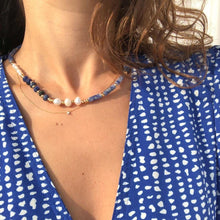 Load image into Gallery viewer, Seraphina Sodalite &amp; Blue Aventurine &amp; Pearl Necklace
