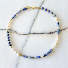 Load image into Gallery viewer, Seraphina Sodalite &amp; Blue Aventurine &amp; Pearl Necklace
