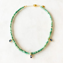 Load image into Gallery viewer, Serenitas Emerald and Mini Kyanite Charms Necklace
