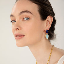 Load image into Gallery viewer, Terrazzo Lapis Lazuli &amp; Larimar Earrings I Limited Edition
