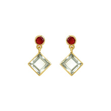 Load image into Gallery viewer, Theatre Green Amethyst &amp; Tourmaline Earrings
