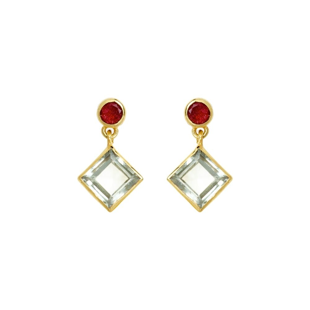 Theatre Green Amethyst & Tourmaline Earrings