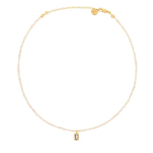 Load image into Gallery viewer, Una Rectangular Topaz Charm and Pearl Necklace
