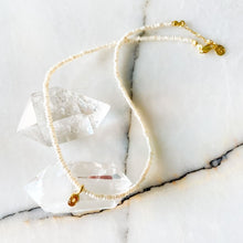 Load image into Gallery viewer, Una Single Citrine Charm and Pearl Necklace
