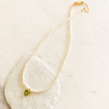 Load image into Gallery viewer, Una Triangle Peridot Charm and Pearl Necklace
