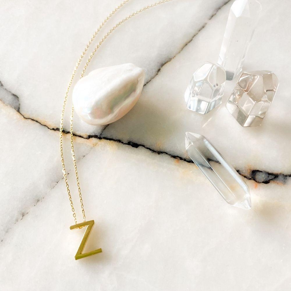 Alphabet Silver Chain Necklace | Z