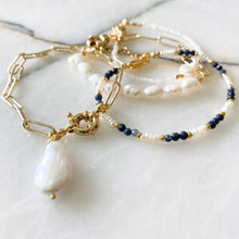 Load image into Gallery viewer, Novella Natural Pearl Chain Bracelet
