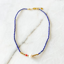 Load image into Gallery viewer, Emma Natural Pearl Lapis Lazuli Necklace
