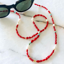 Load image into Gallery viewer, Levi Coral &amp; Turquoise &amp; Pearl Eyeglass Chain
